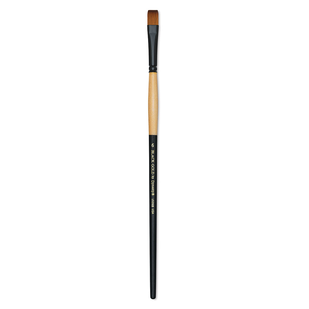 Dynasty Black Gold Brush - Bright, Long Handle, Size 6