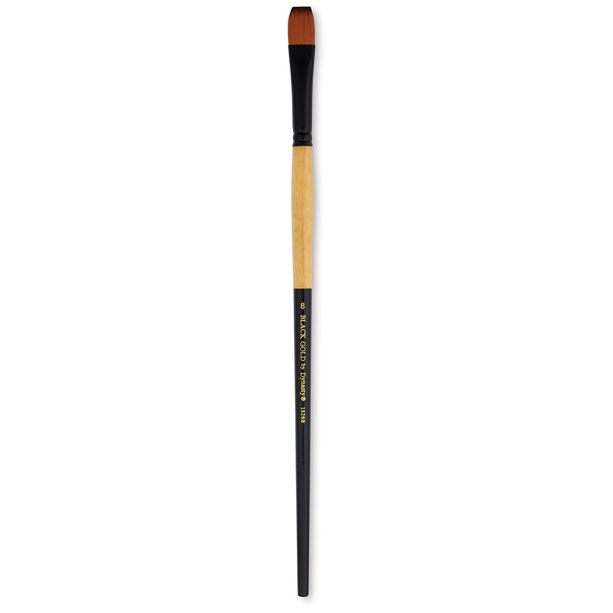 Dynasty Black Gold Brush - Bright, Long Handle, Size 8