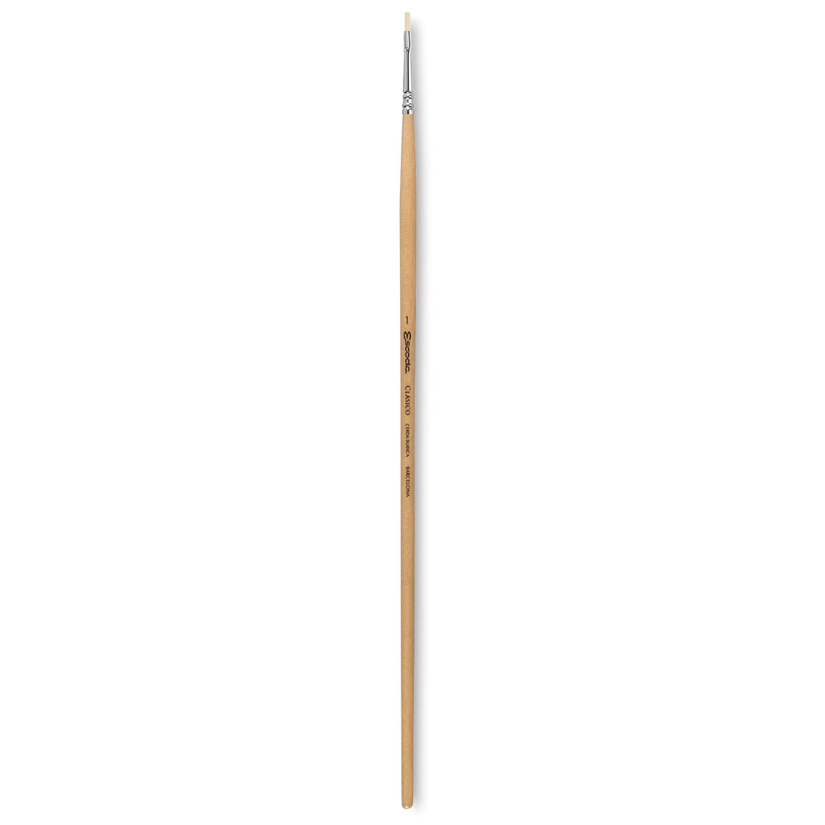 Escoda Clasico Chungking White Bristle Brush - Bright, Long Handle, Size 1
