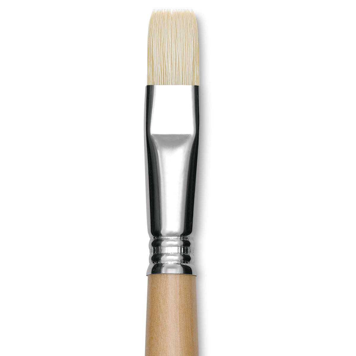 Escoda Clasico Chungking White Bristle Brush - Bright, Long Handle, Size 16 close up
