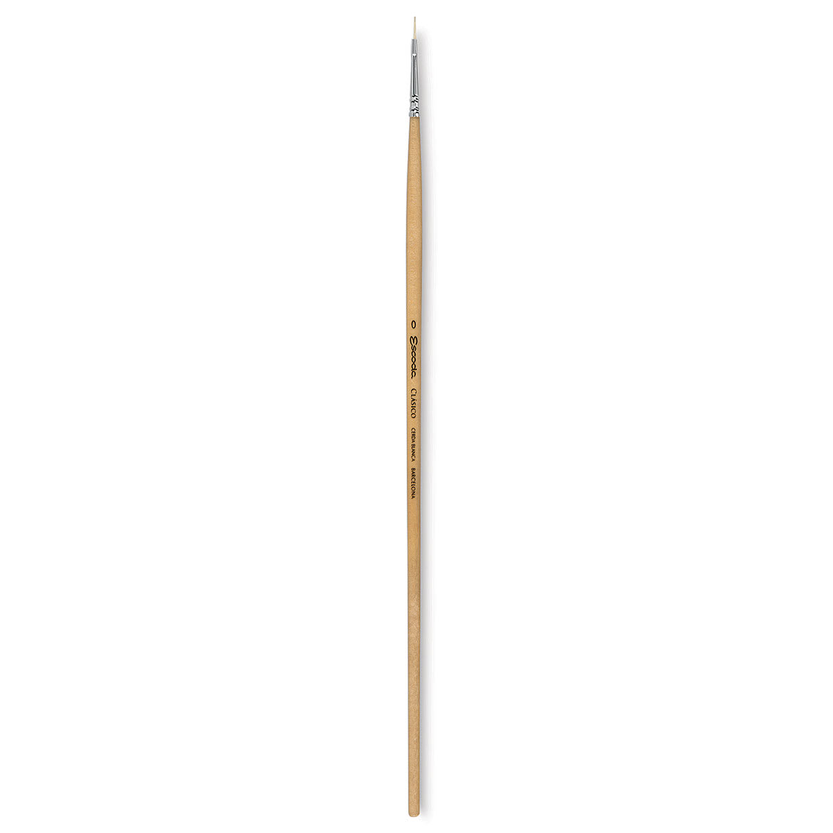 Escoda Clasico Chungking White Bristle Brush - Filbert, Long Handle, Size 0