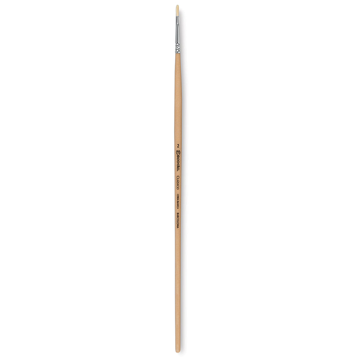 Escoda Clasico Chungking White Bristle Brush - Filbert, Long Handle, Size 2