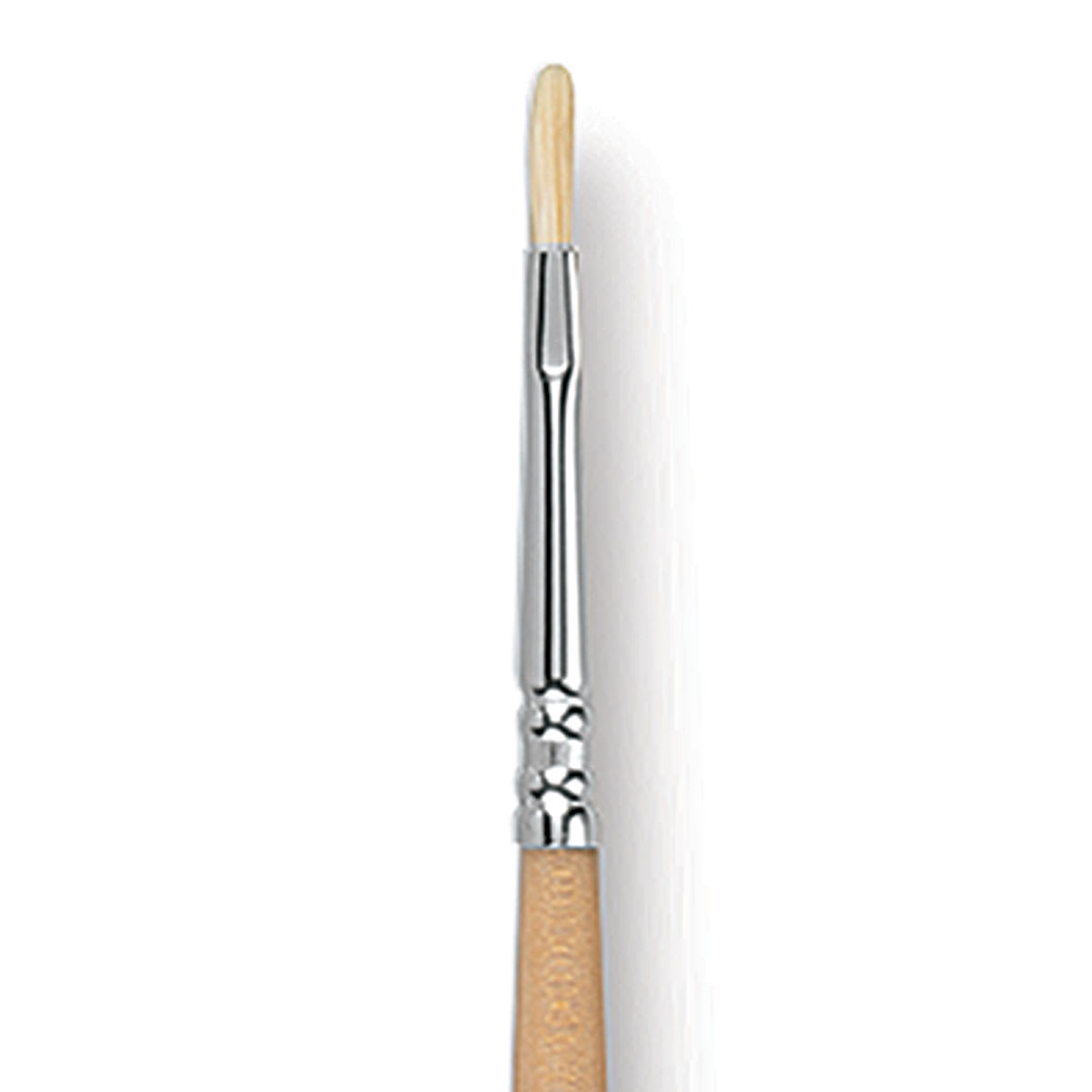 Escoda Clasico Chungking White Bristle Brush - Filbert, Long Handle, Size 2 close up