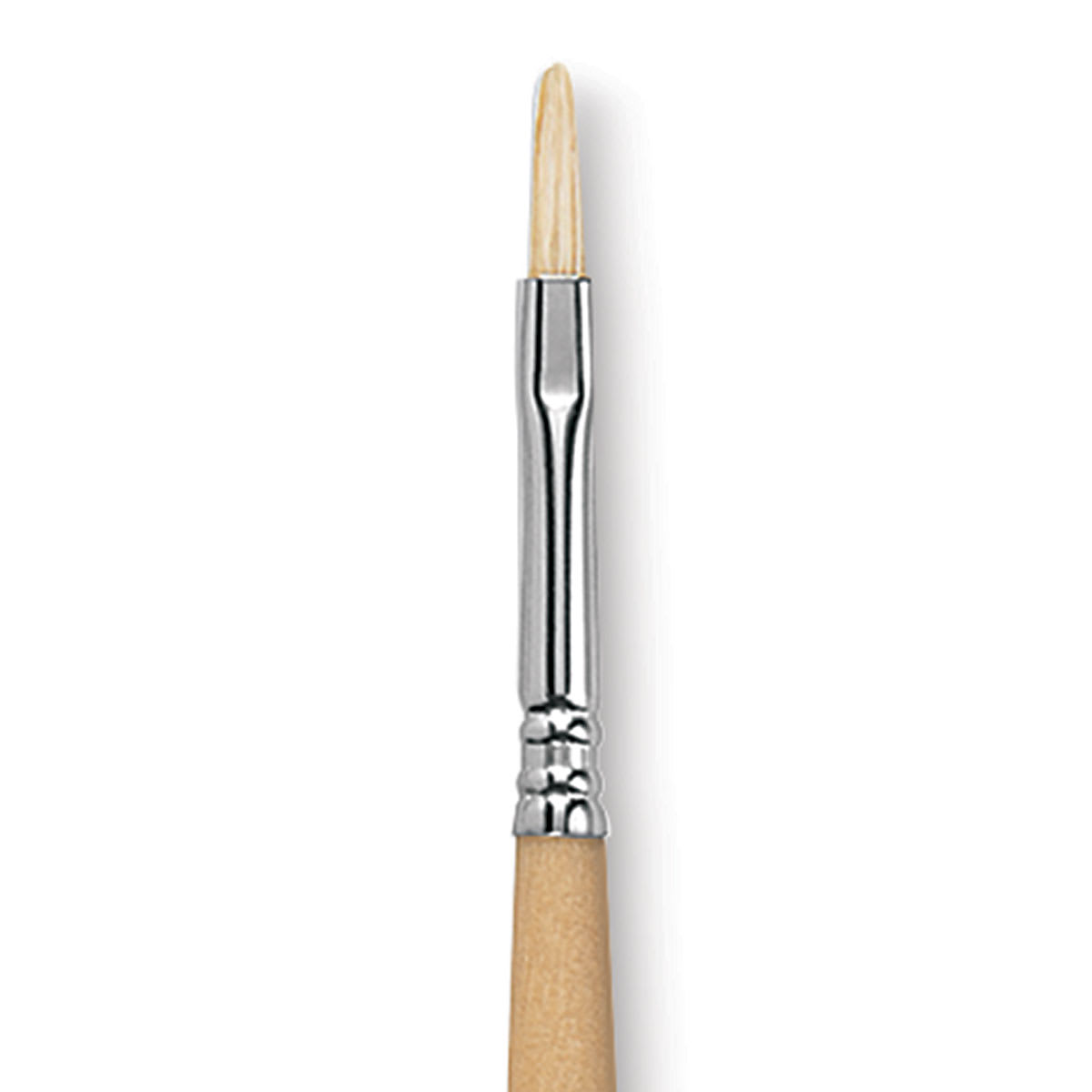 Escoda Clasico Chungking White Bristle Brush - Filbert, Long Handle, Size 4 close up