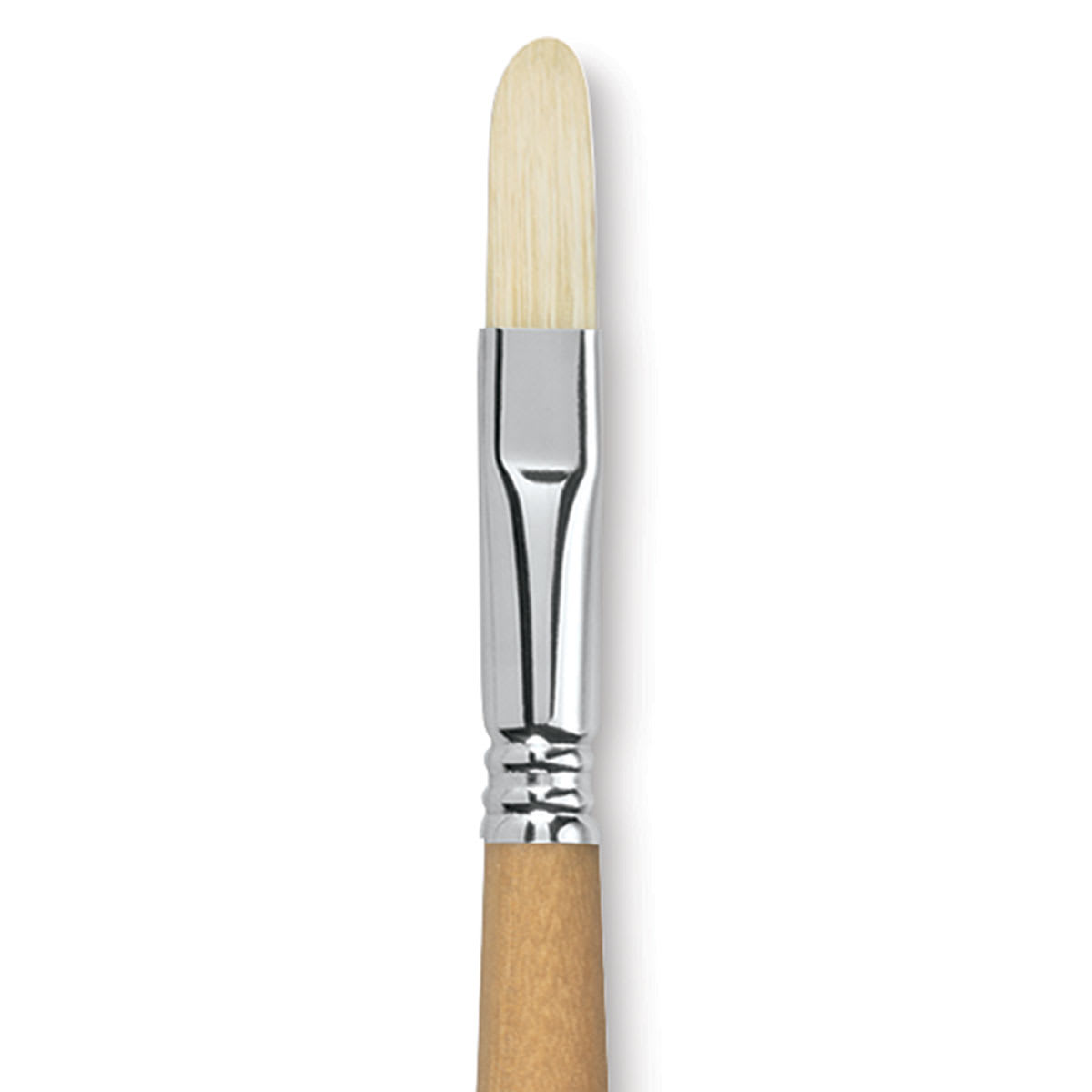 Escoda Clasico Chungking White Bristle Brush - Filbert, Long Handle, Size 14 close up