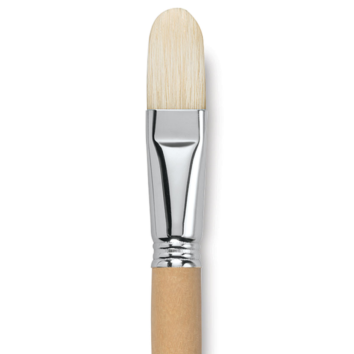 Escoda Clasico Chungking White Bristle Brush - Filbert, Long Handle, Size 22 close up