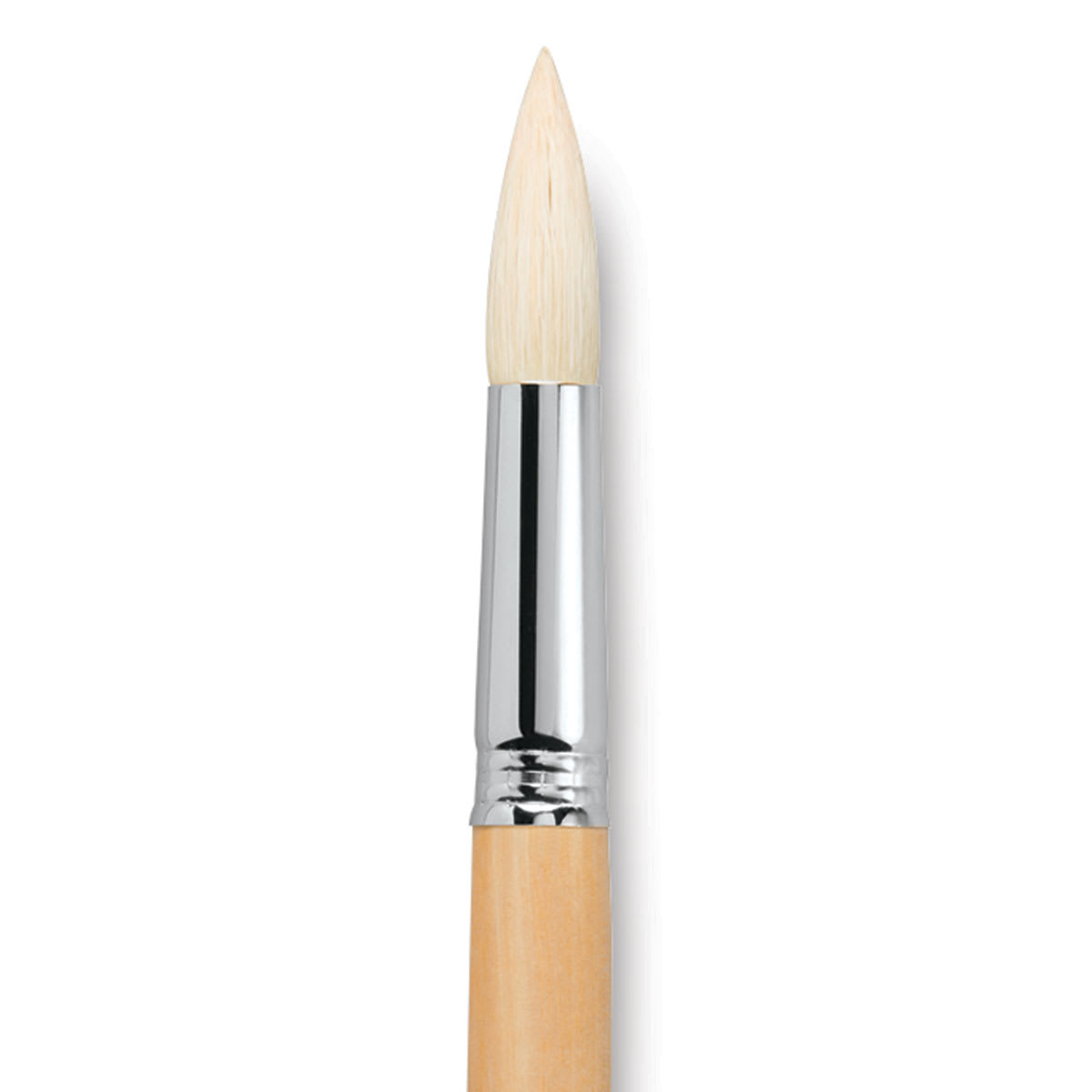 Escoda Clasico Chungking White Bristle Brush - Round, Long Handle, Size 20 close up