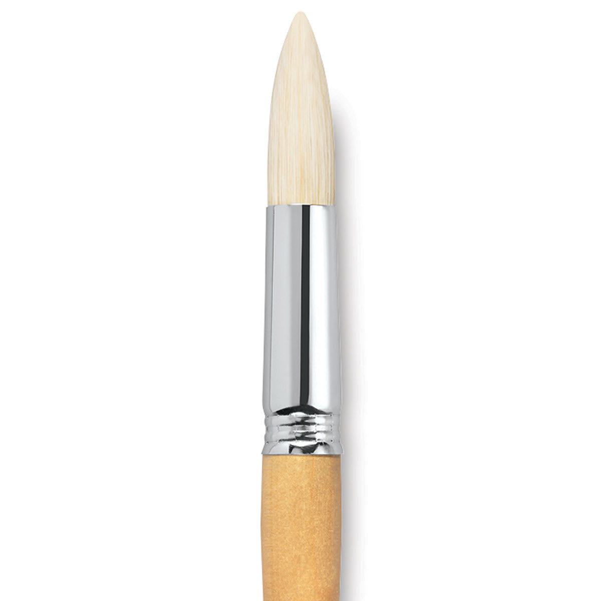 Escoda Clasico Chungking White Bristle Brush - Round, Long Handle, Size 22 close up