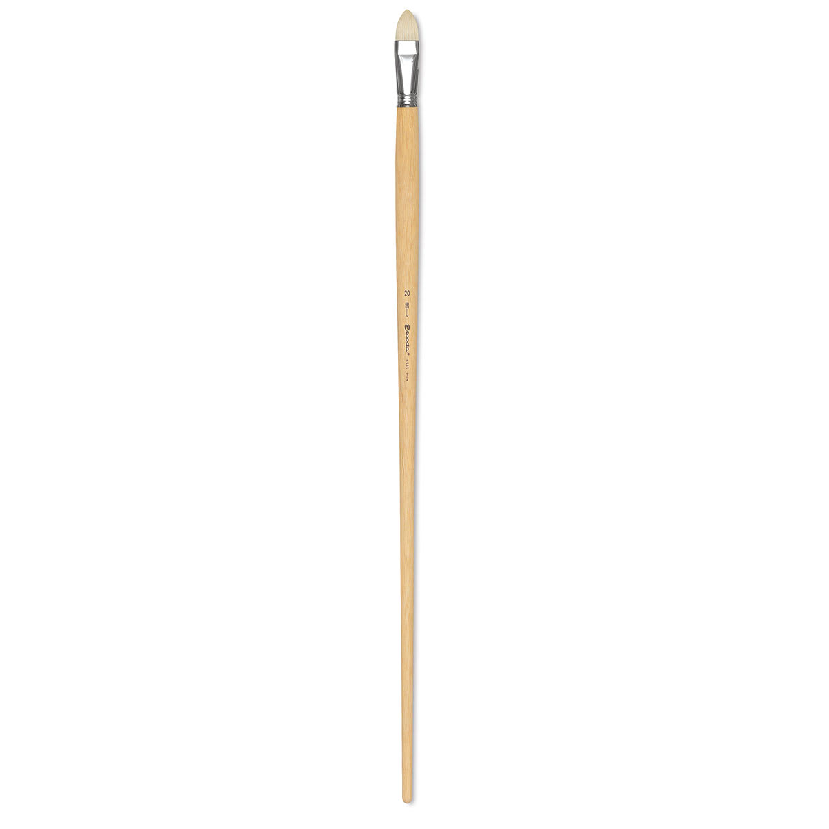 Escoda Clasico Chungking White Bristle Brush - Filbert, Extra Long Handle, Size 20