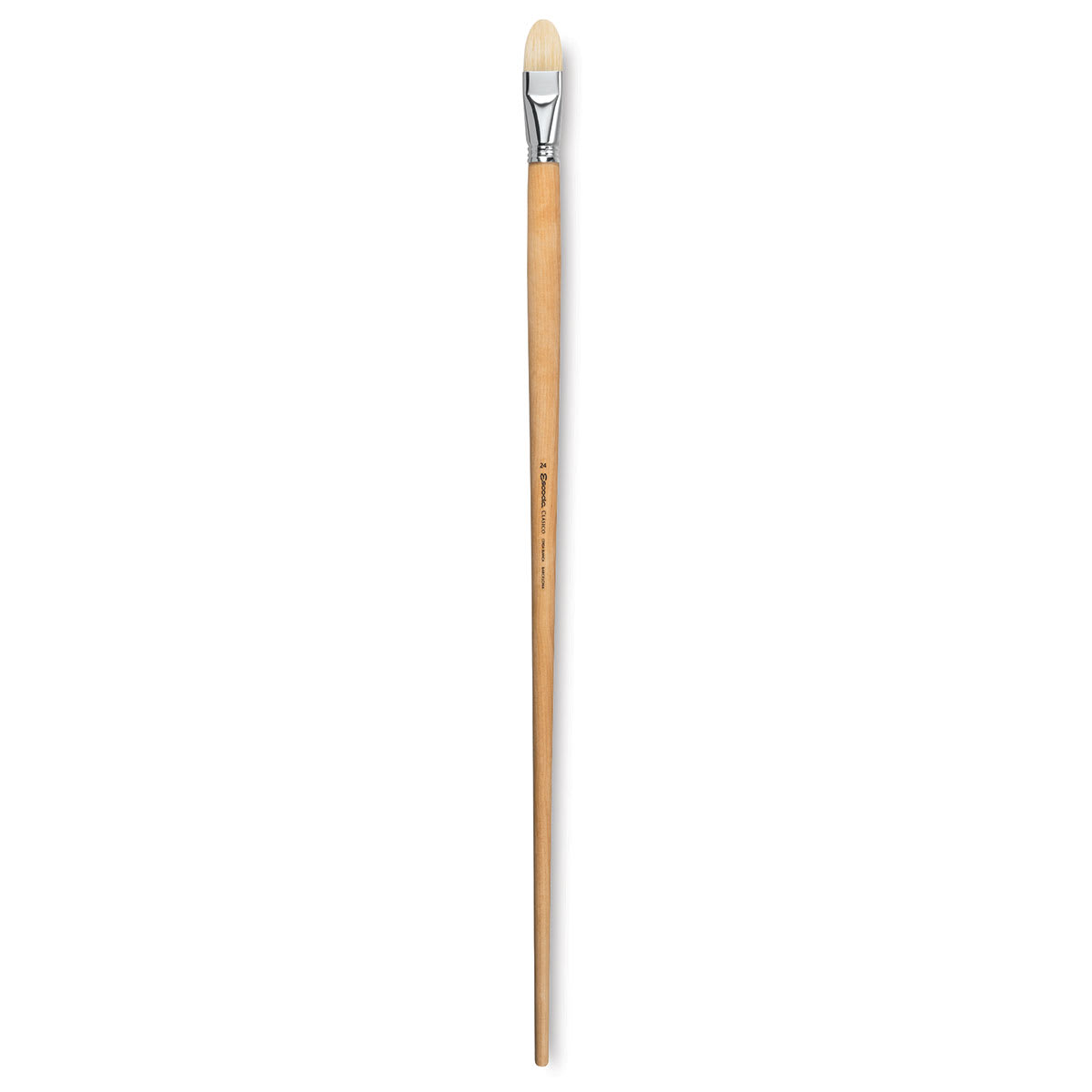 Escoda Clasico Chungking White Bristle Brush - Filbert, Extra Long Handle, Size 24