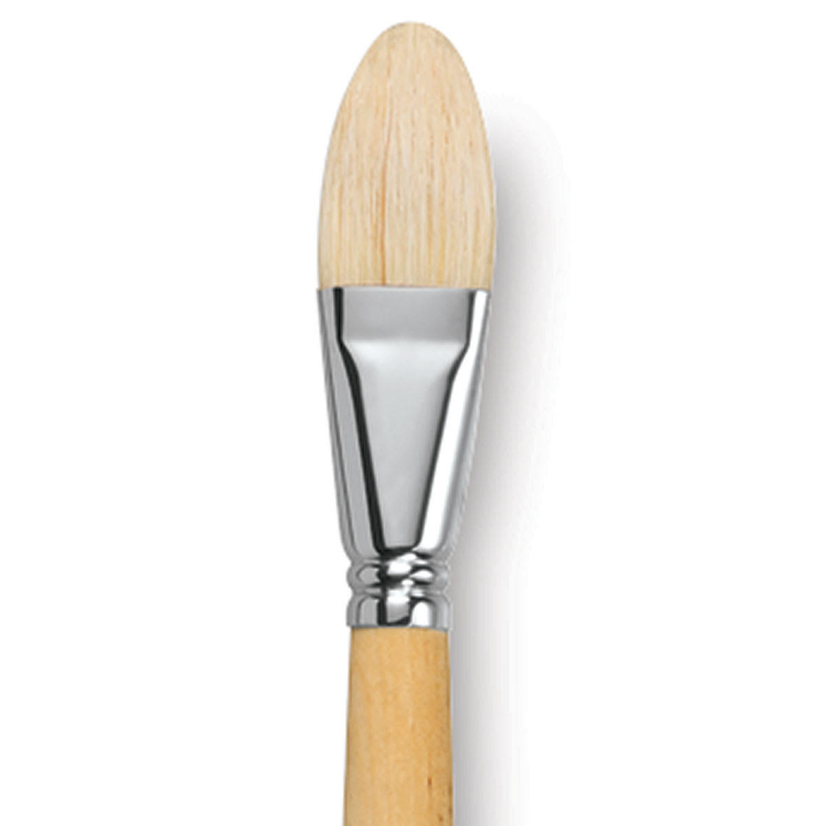 Escoda Clasico Chungking White Bristle Brush - Filbert, Extra Long Handle, Size 28 close up