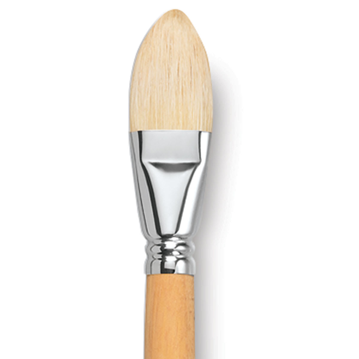 Escoda Clasico Chungking White Bristle Brush - Filbert, Extra Long Handle, Size 30 close up