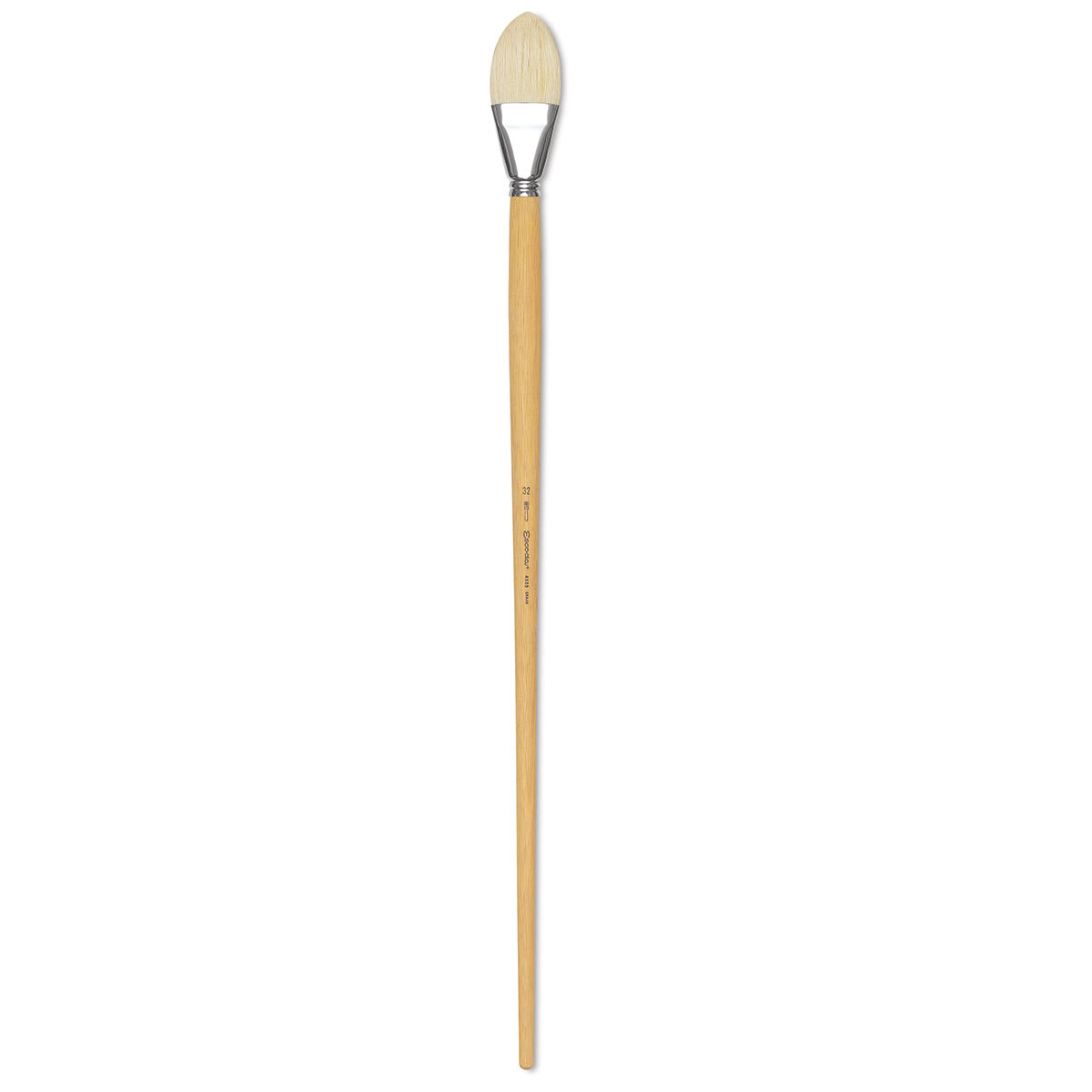Escoda Clasico Chungking White Bristle Brush - Filbert, Extra Long Handle, Size 32