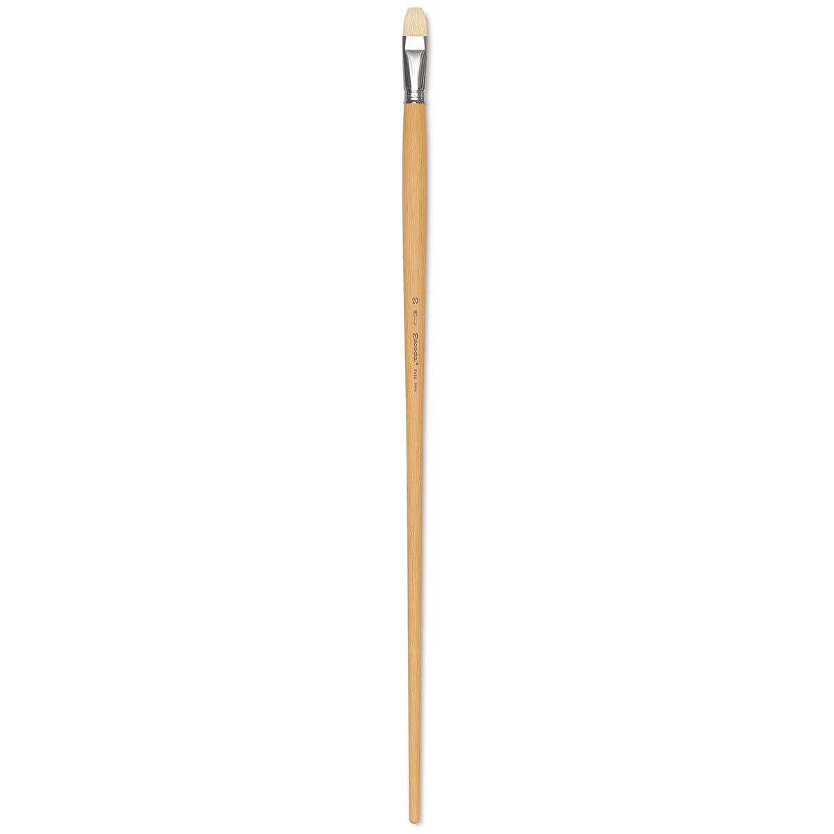 Escoda Clasico Chungking White Bristle Brush - Bright, Extra Long Handle, Size 20
