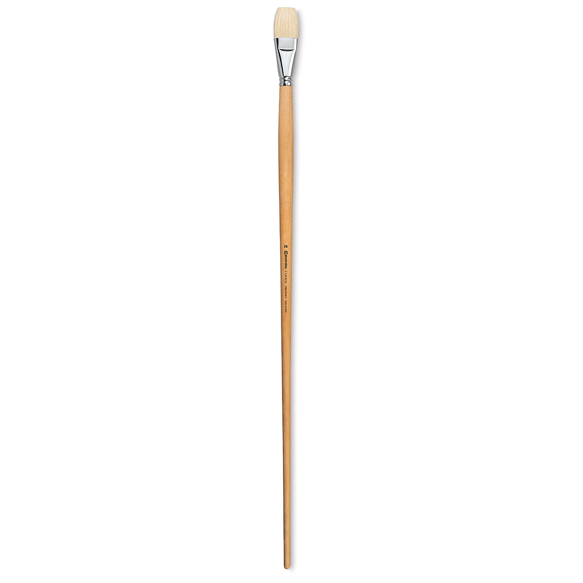 Escoda Clasico Chungking White Bristle Brush - Bright, Extra Long Handle, Size 26