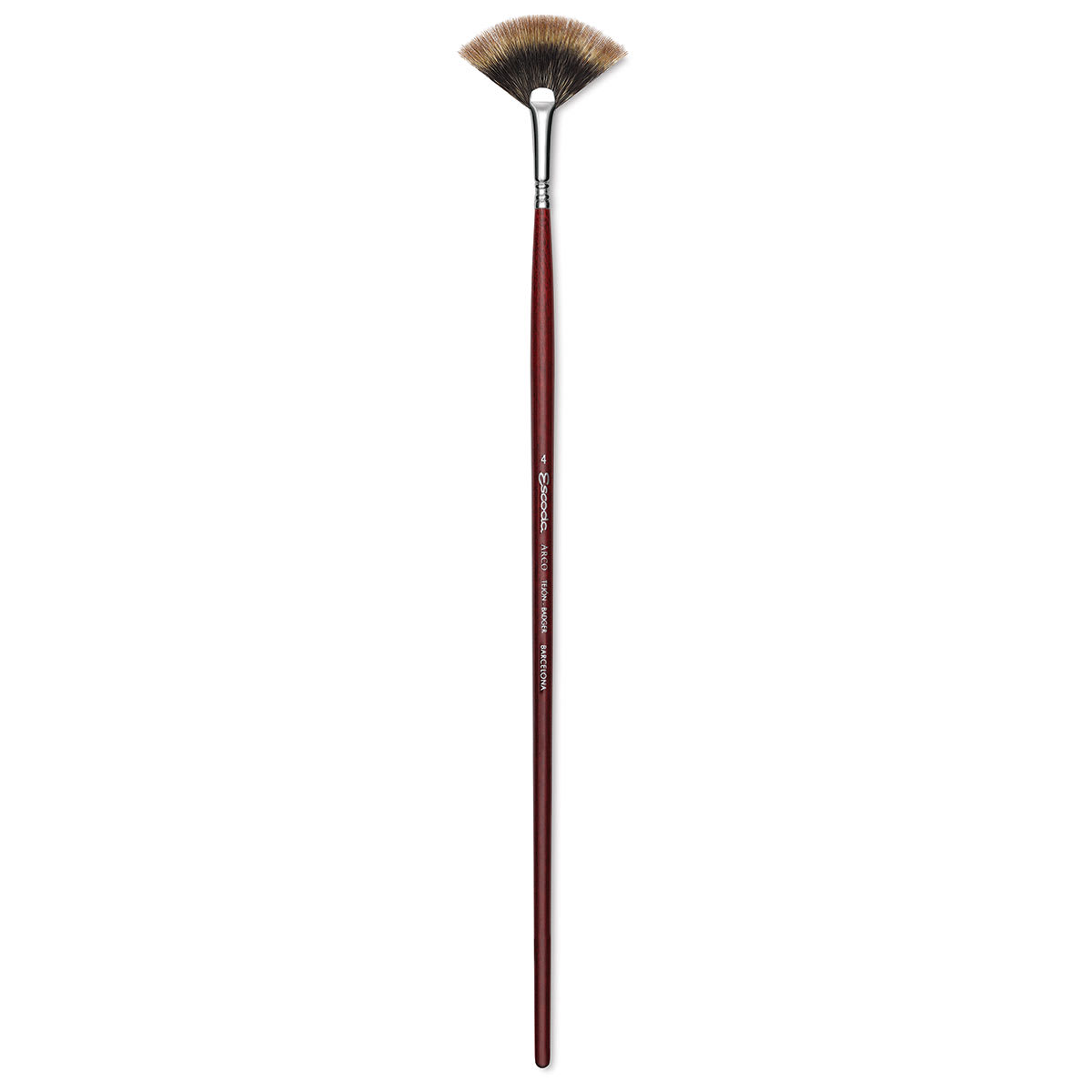 Escoda Badger Hair Brush - Fan, Long Handle, Size 4