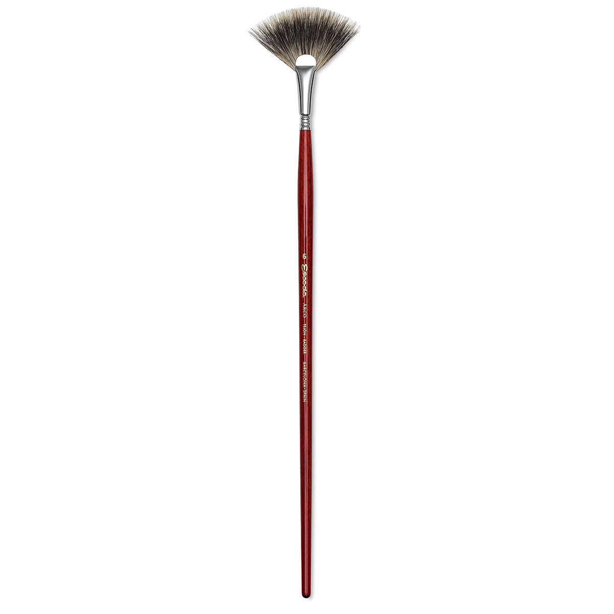 Escoda Badger Hair Brush - Fan, Long Handle, Size 6