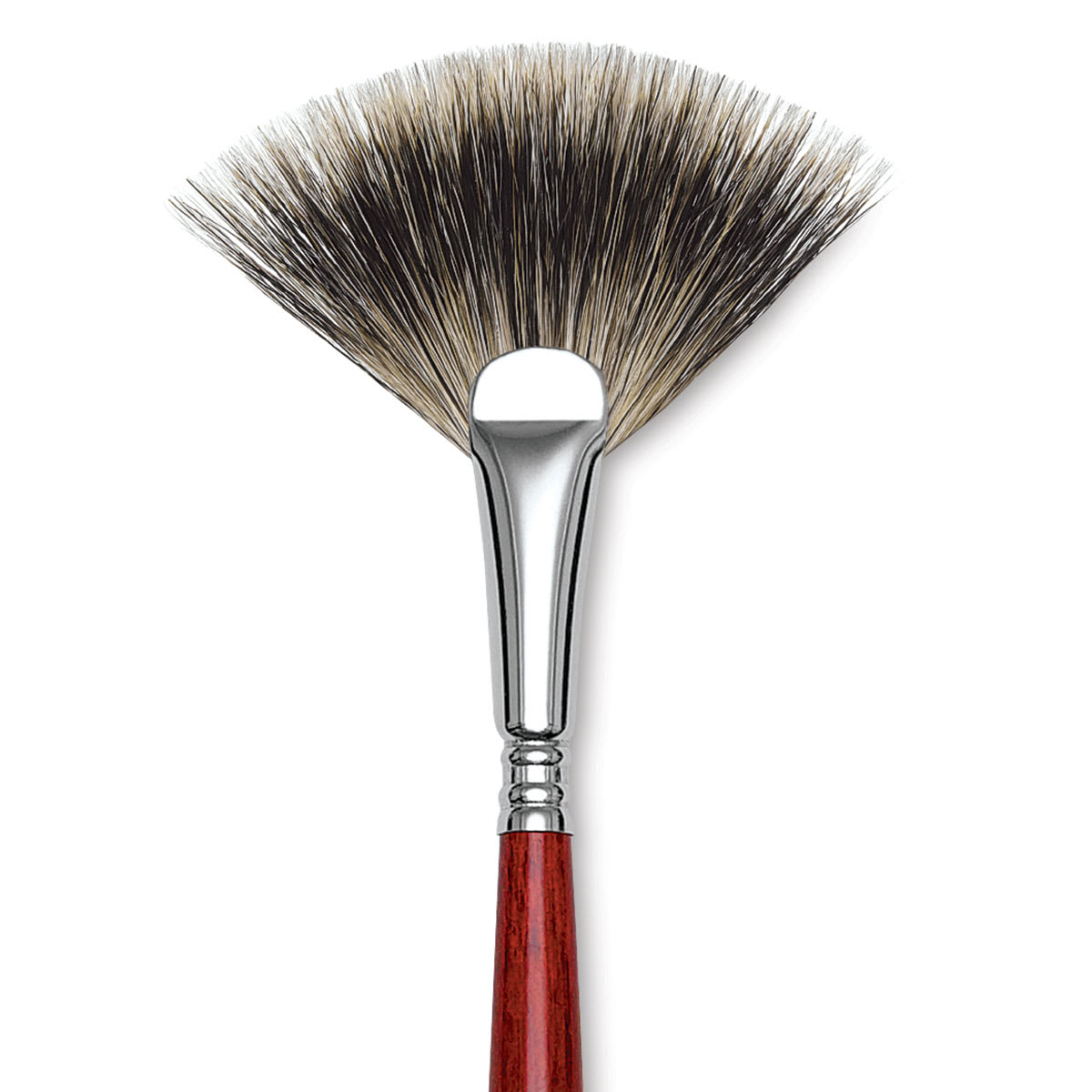 Escoda Badger Hair Brush - Fan, Long Handle, Size 6 close up
