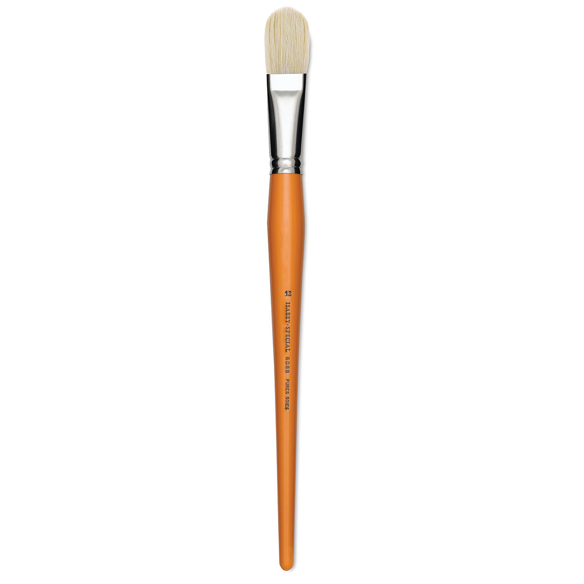 Isabey Chungking Interlocking Bristle Brush - Filbert, Long Handle, Size 12