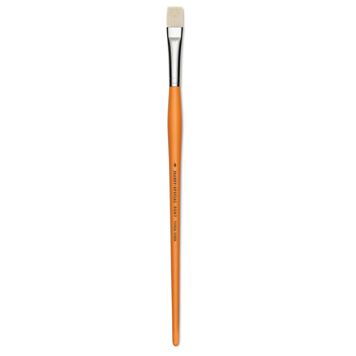 Isabey Chungking Interlocking Bristle Brush - Bright, Long Handle, Size 8