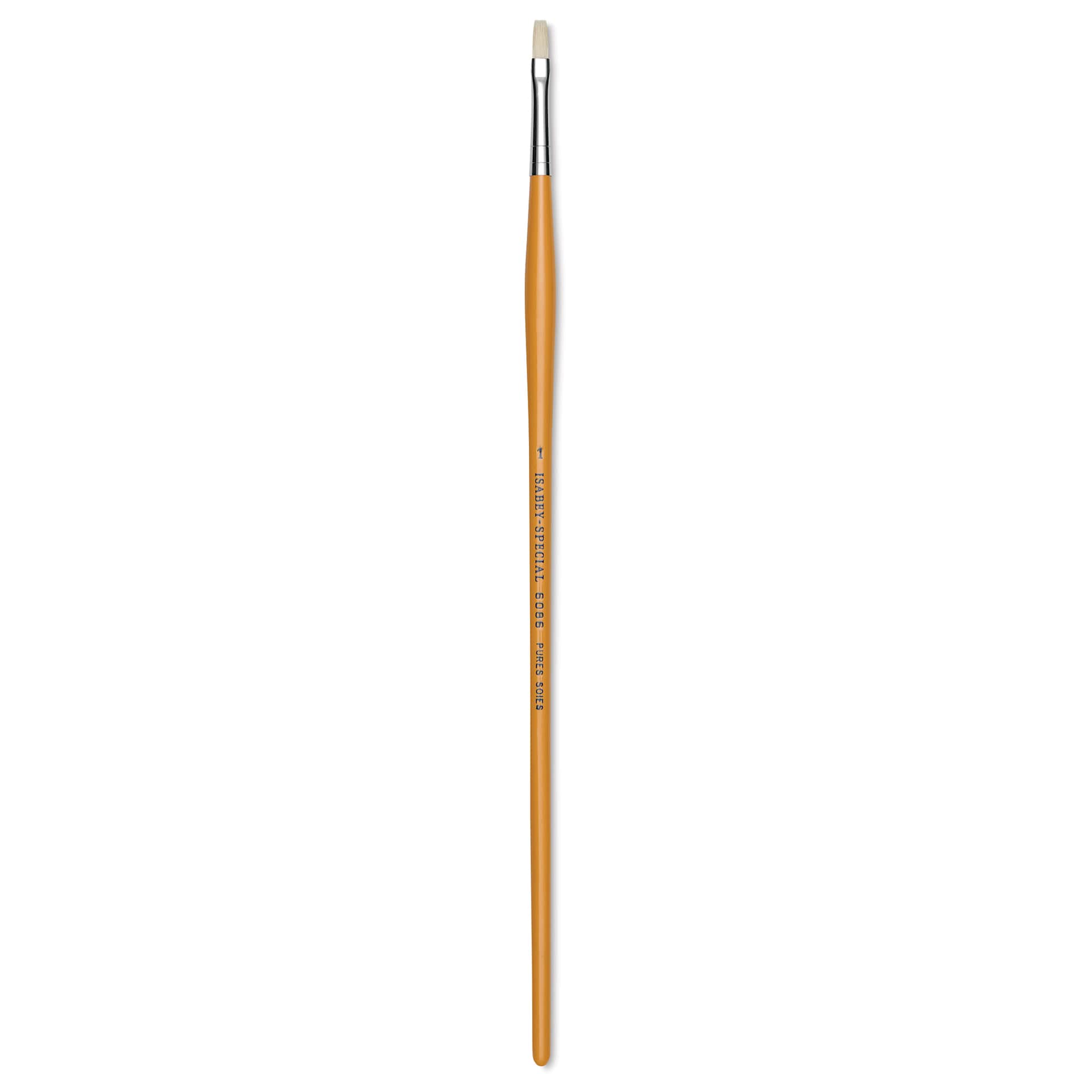 Isabey Chungking Interlocking Bristle Brush - Flat, Long Handle, Size 1