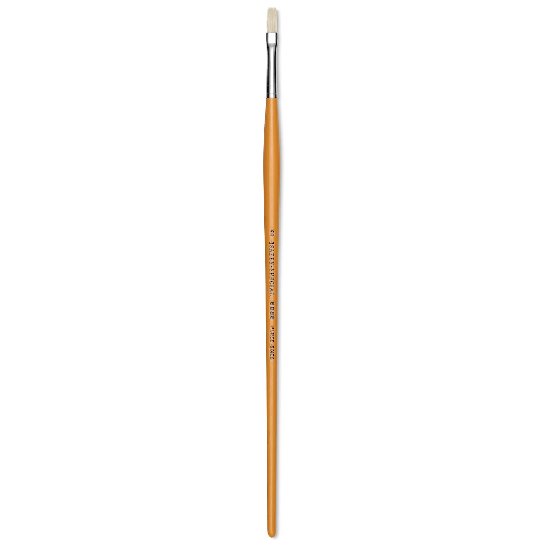 Isabey Chungking Interlocking Bristle Brush - Flat, Long Handle, Size 2