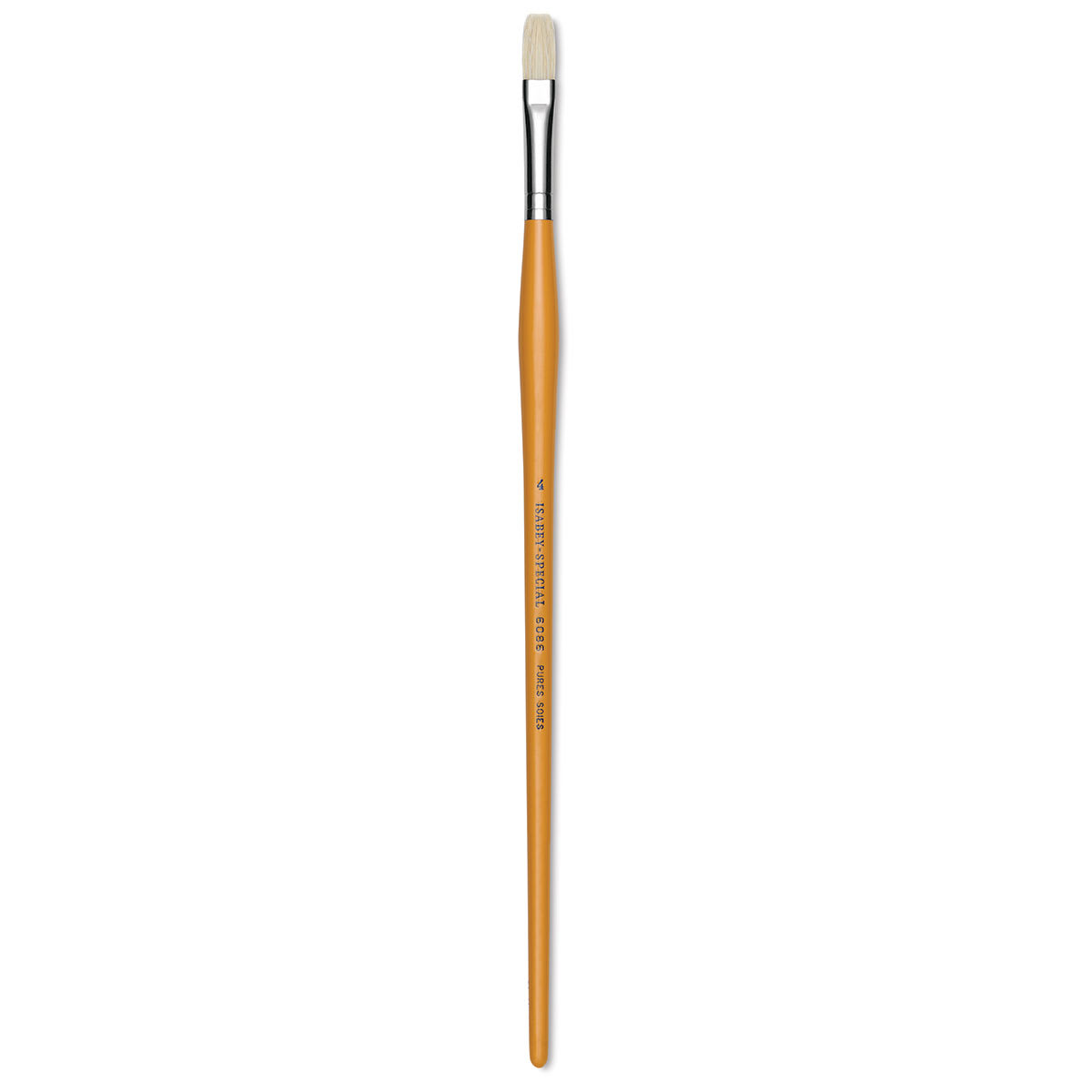 Isabey Chungking Interlocking Bristle Brush - Flat, Long Handle, Size 4