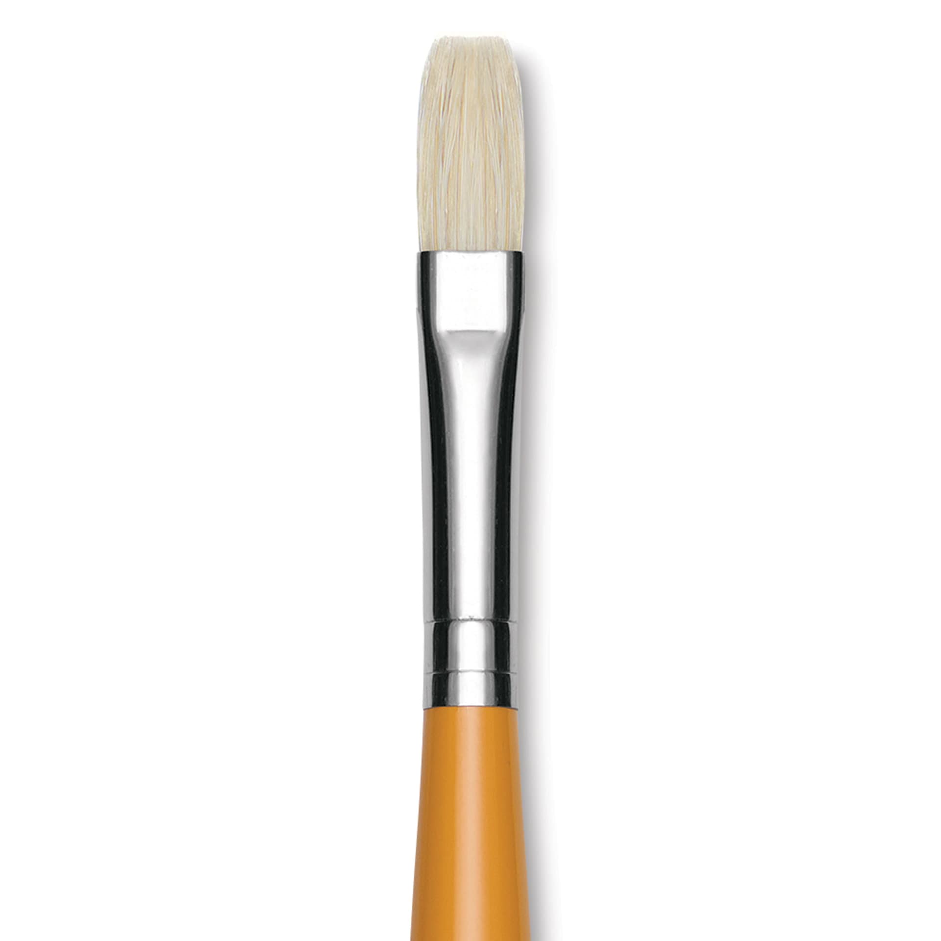Isabey Chungking Interlocking Bristle Brush - Flat, Long Handle, Size 4 close up