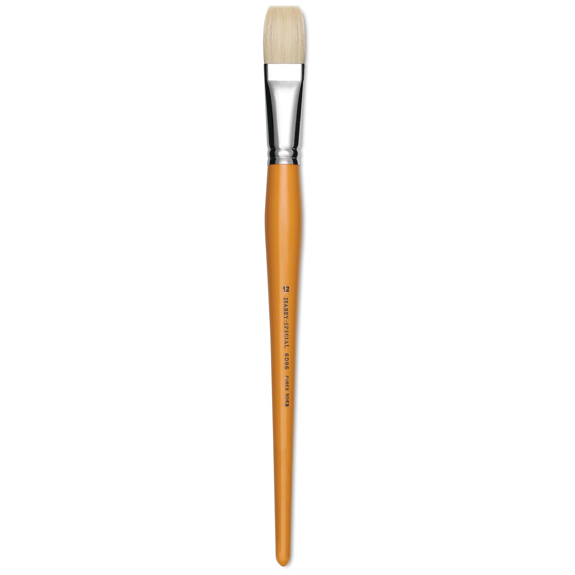 Isabey Chungking Interlocking Bristle Brush - Flat, Long Handle, Size 12