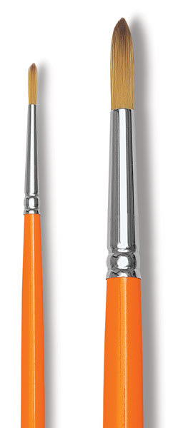 Raphaël Kaërell Synthetic Sable Brushes - Closeup of 2 Long Handled Round Brushes shown