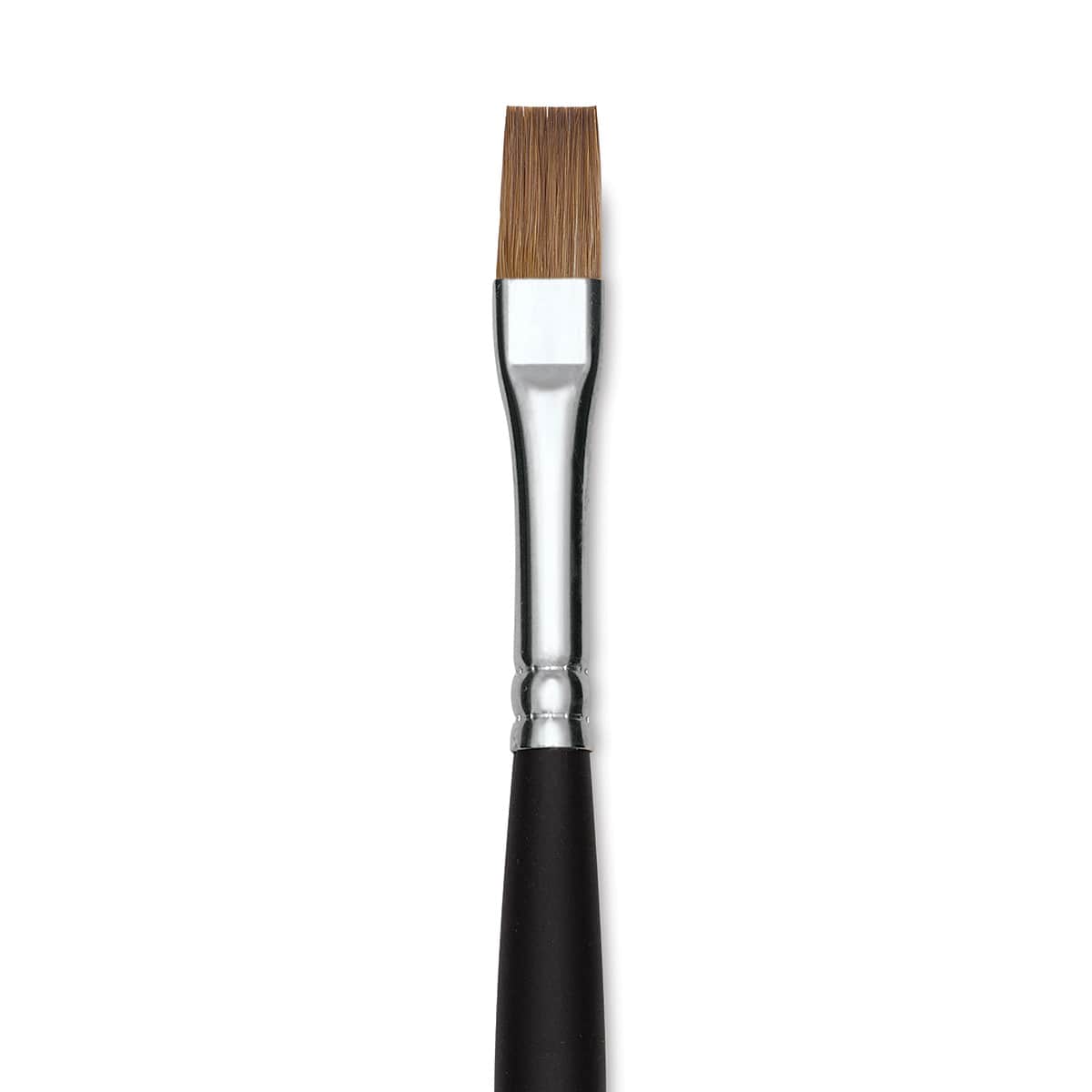 Old Holland Kolinsky Sable Brush - Flat, Long Handle, Size 6 close up
