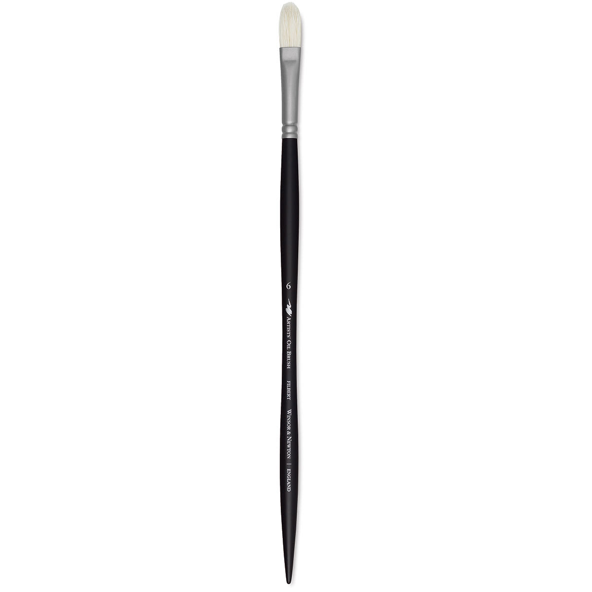 Winsor & Newton Artists' Oil Brush - Filbert, Long Handle, Size 6
