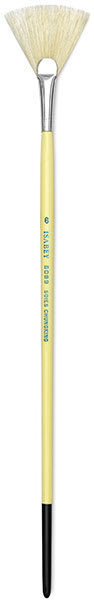 Isabey Chungking Interlocking Bristle Brushes - Fan brush shown upright