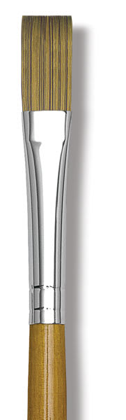 Isabey Isacryl Synthetic Brushes - Closeup of Long Flat brush shown upright