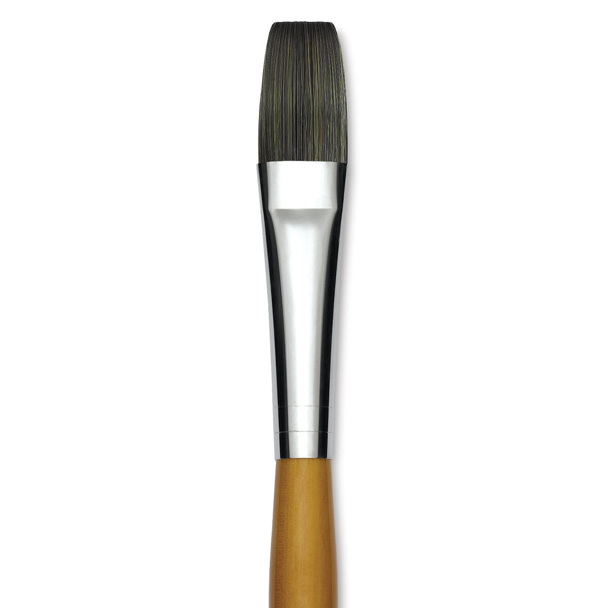 Isabey Isacryl Synthetic Brush - Long Flat, Long Handle, Size 10 close up