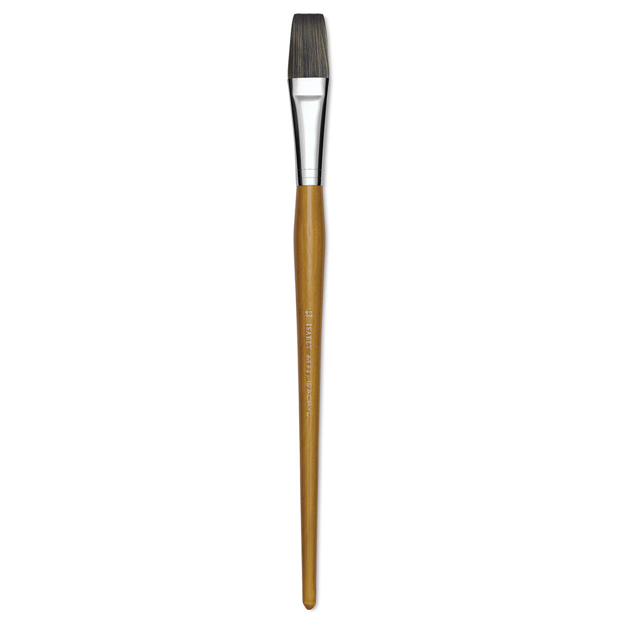 Isabey Isacryl Synthetic Brush - Long Flat, Long Handle, Size 12