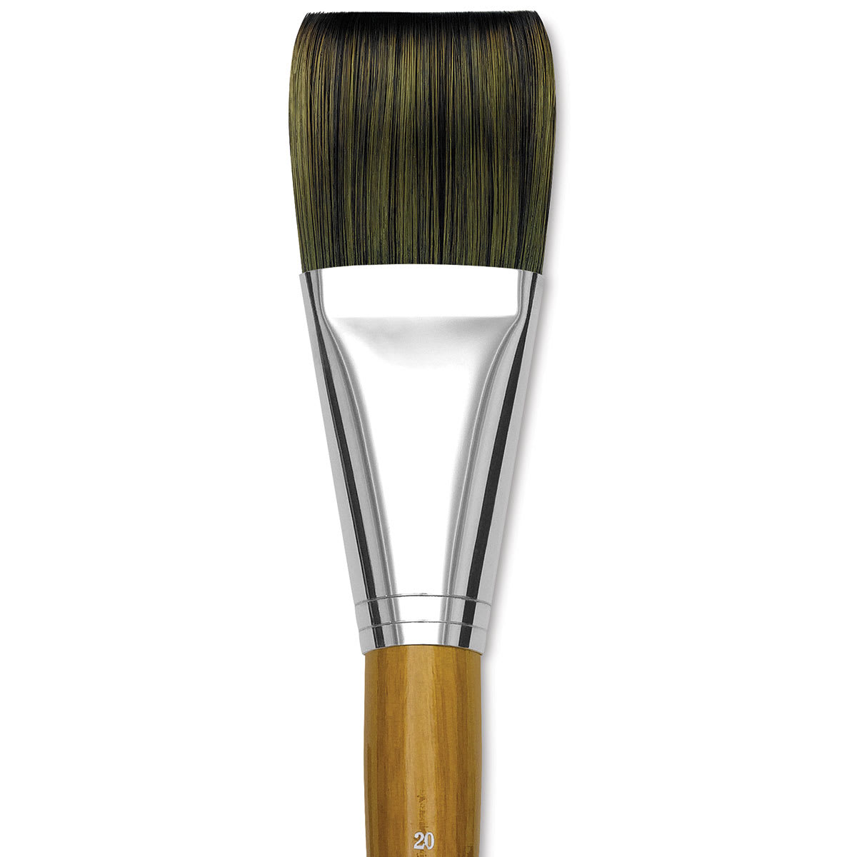 Isabey Isacryl Synthetic Brush - Long Flat, Long Handle, Size 20 close up