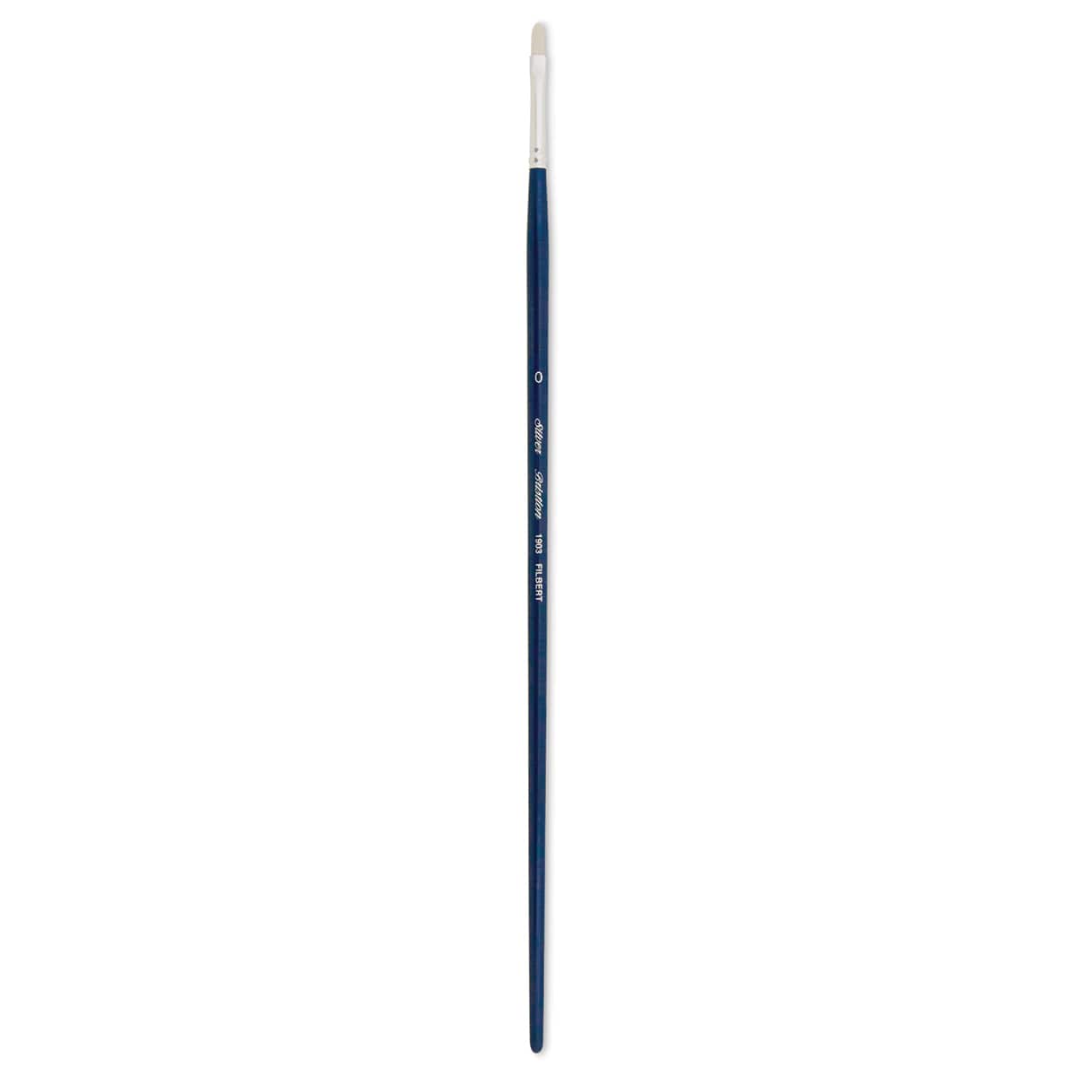 Silver Brush Bristlon Stiff White Synthetic Brush - Filbert, Size 0