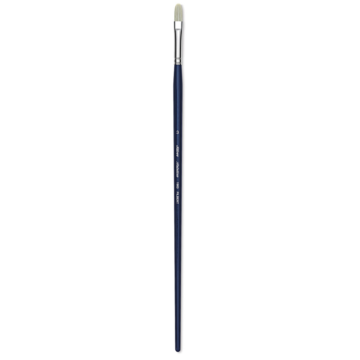 Silver Brush Bristlon Stiff White Synthetic Brush - Filbert, Size 3