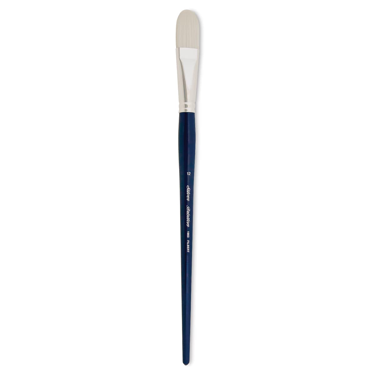 Silver Brush Bristlon Stiff White Synthetic Brush - Filbert, Size 12