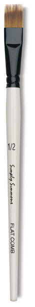 Robert Simmons Simply Simmons Synthetic Brush - Flat Comb, Short Handle, Size 1/2''