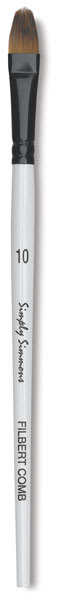Robert Simmons Simply Simmons Synthetic Brush - Filbert Comb, Short Handle, Size 10 