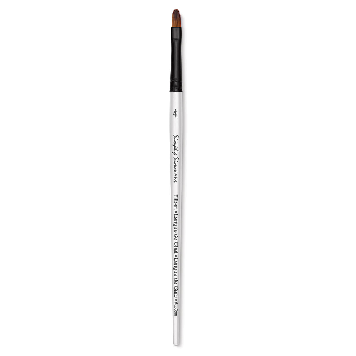 Robert Simmons Simply Simmons Synthetic Brush - Filbert, Short Handle, Size 4