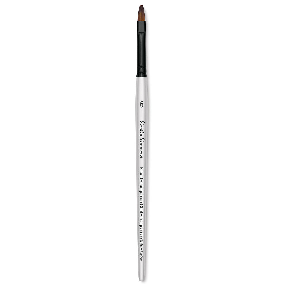 Robert Simmons Simply Simmons Synthetic Brush - Filbert, Short Handle, Size 6