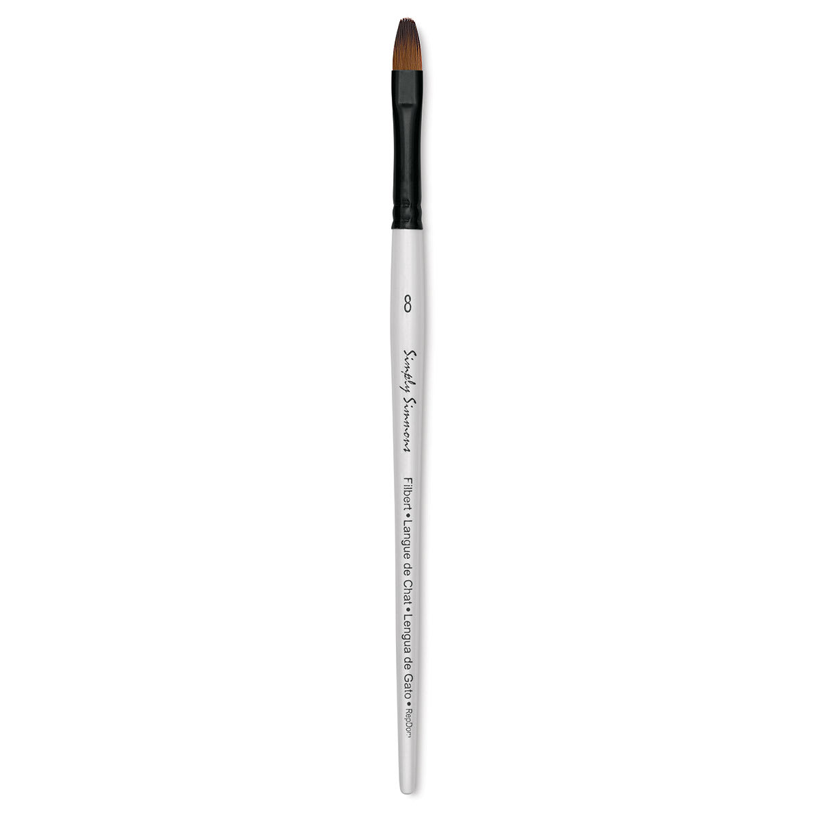Robert Simmons Simply Simmons Synthetic Brush - Filbert, Short Handle, Size 8