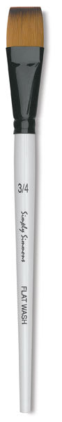 Robert Simmons Simply Simmons Synthetic Brush - Flat Wash, Short Handle, Size 3/4''