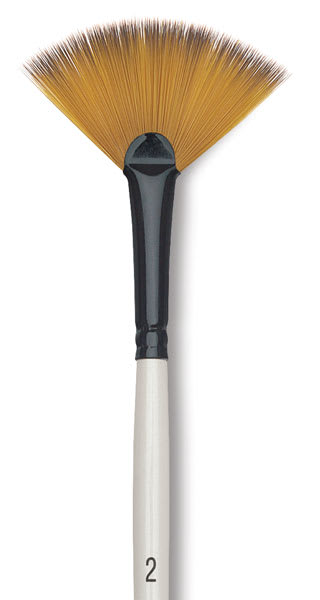 Robert Simmons Simply Simmons Synthetic Brush - Fan Blender, Short Handle, Size 2 CLose-up