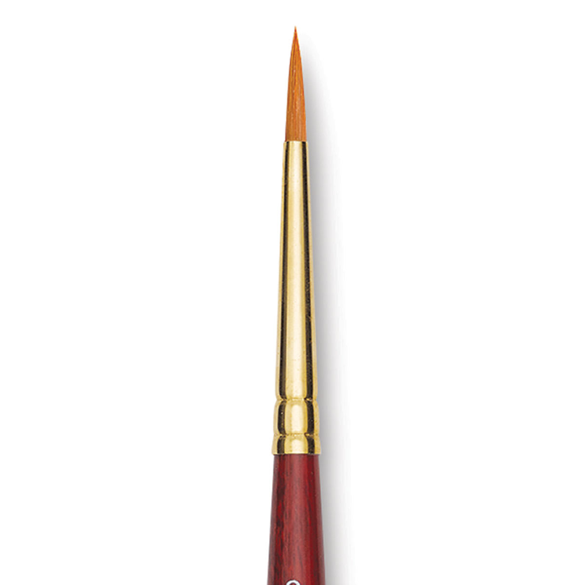Grumbacher Goldenedge Brush - Round, Short Handle, Size 2 close up