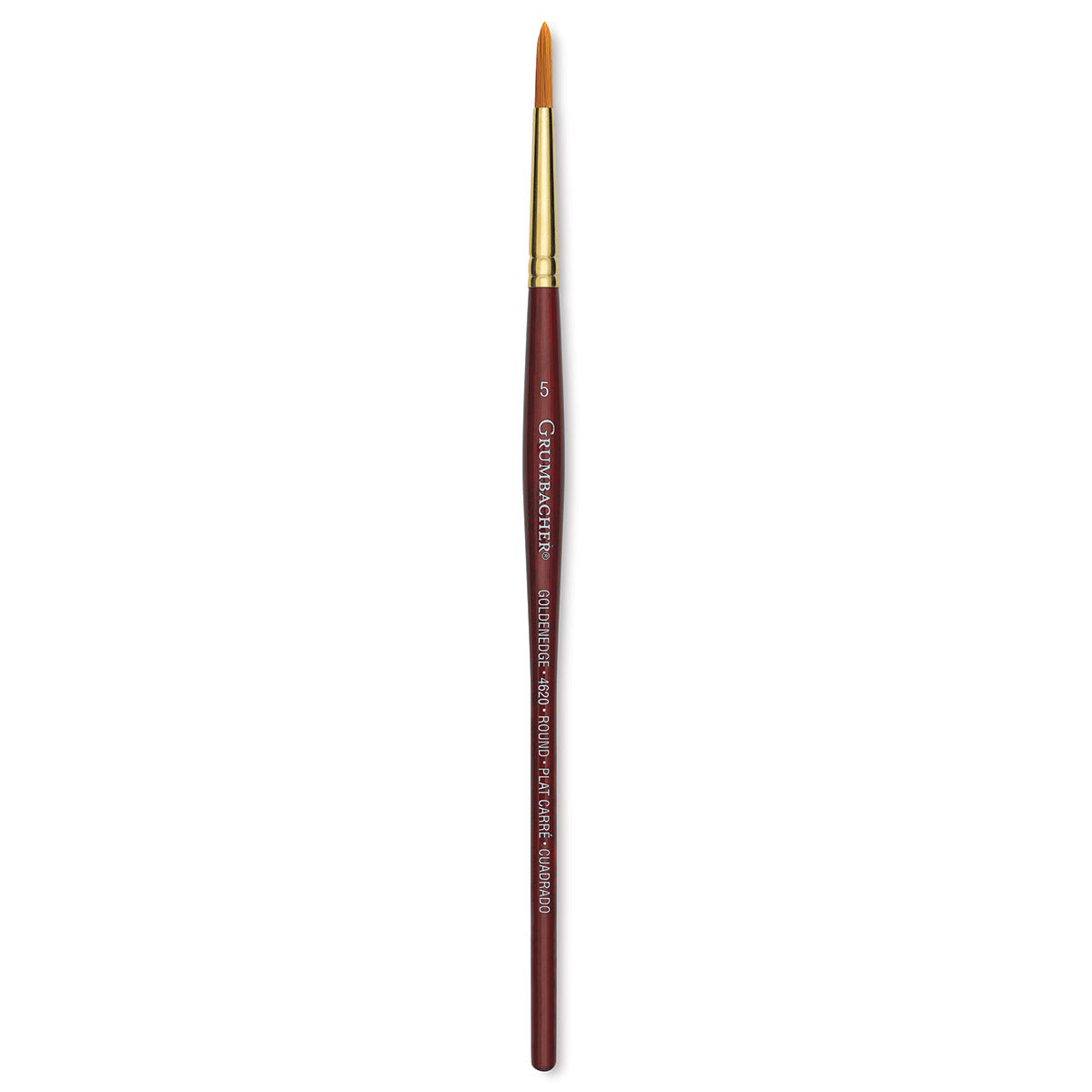 Grumbacher Goldenedge Brush - Round, Short Handle, Size 5