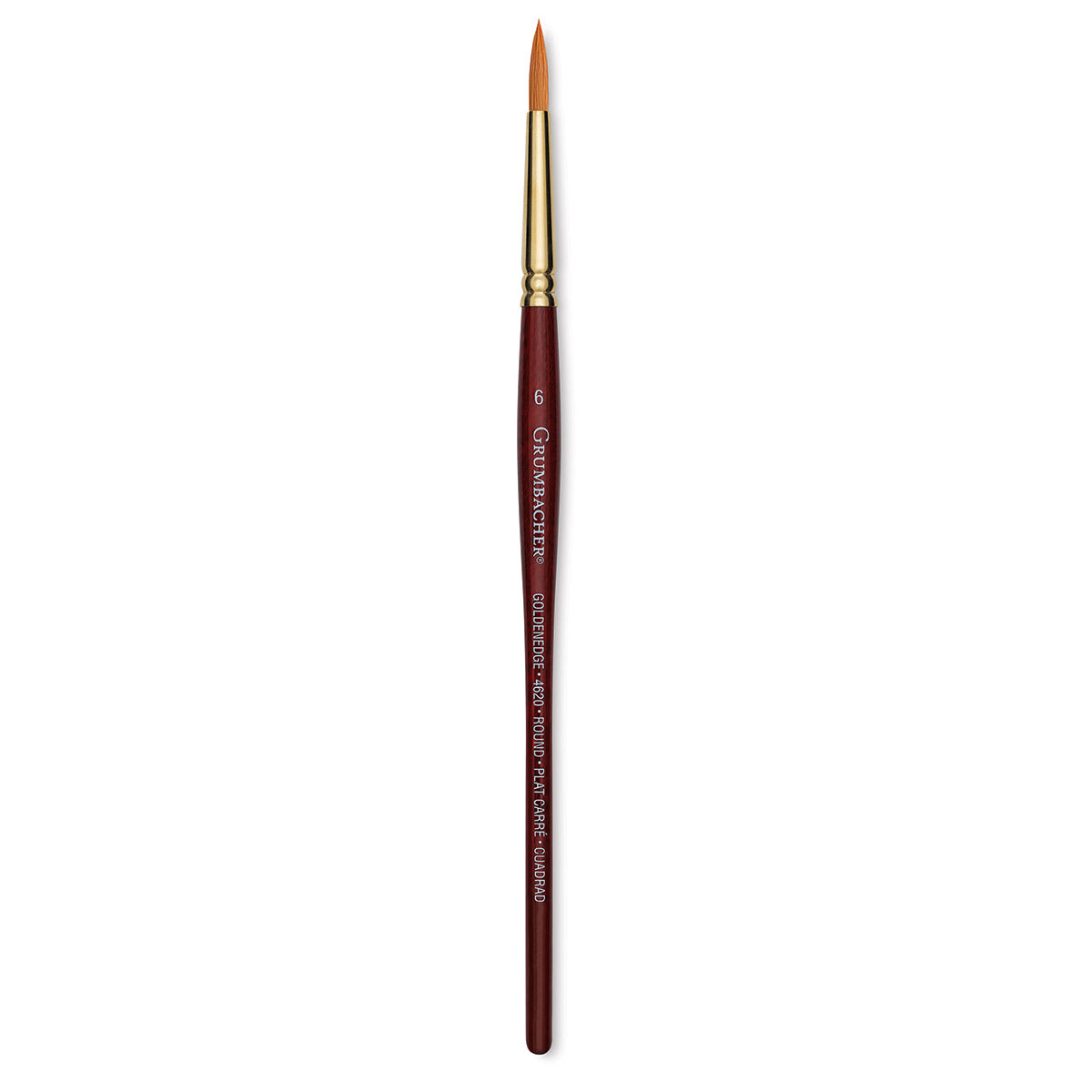 Grumbacher Goldenedge Brush - Round, Short Handle, Size 6